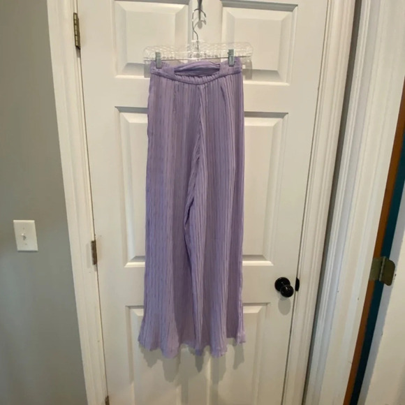 Bogdar charo pleated high waisted wide leg Flowy Pants Lavendar 16747 - Picture 7 of 16